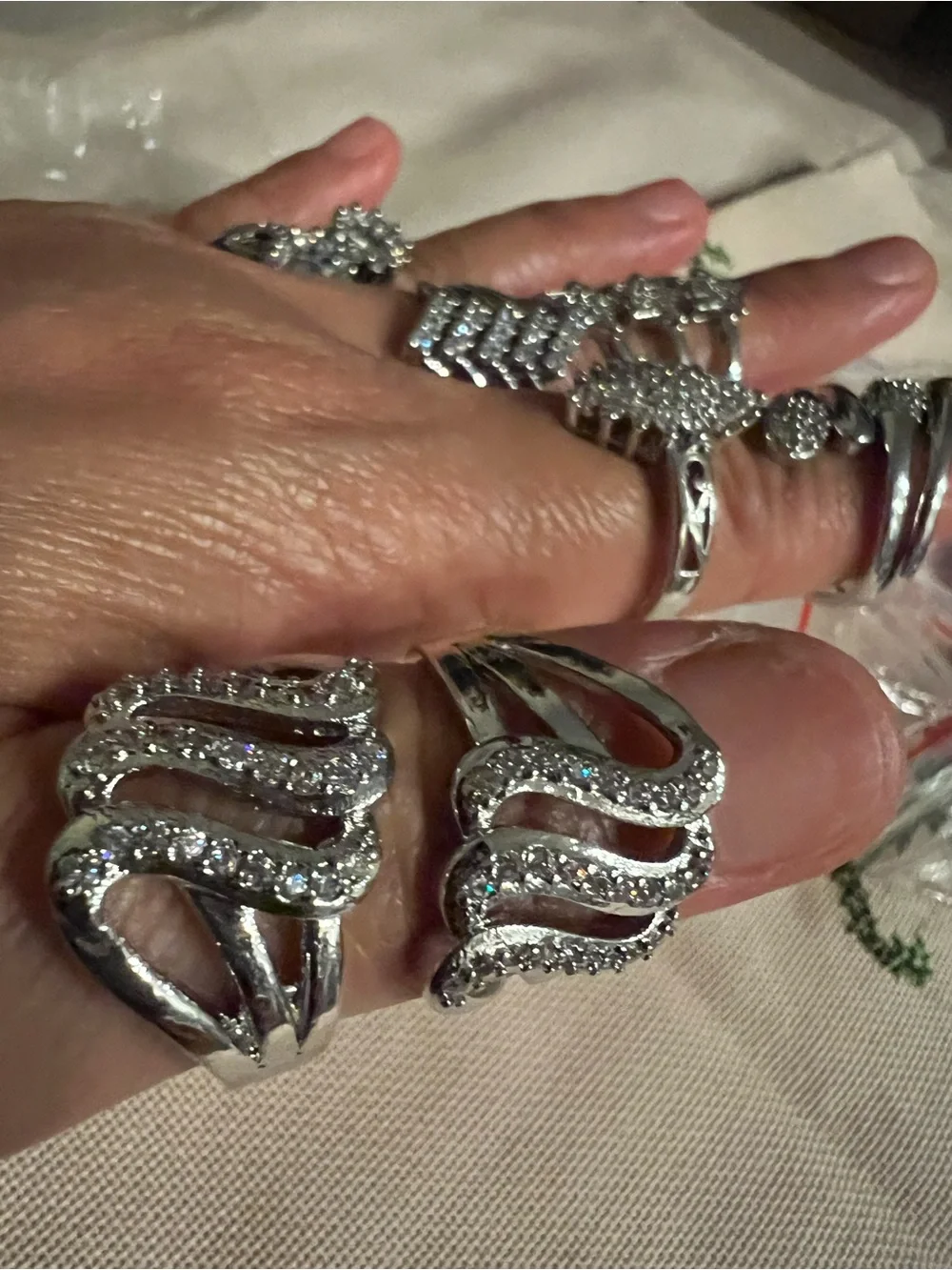 Real Silver rings with CZ’s stones and different designs .